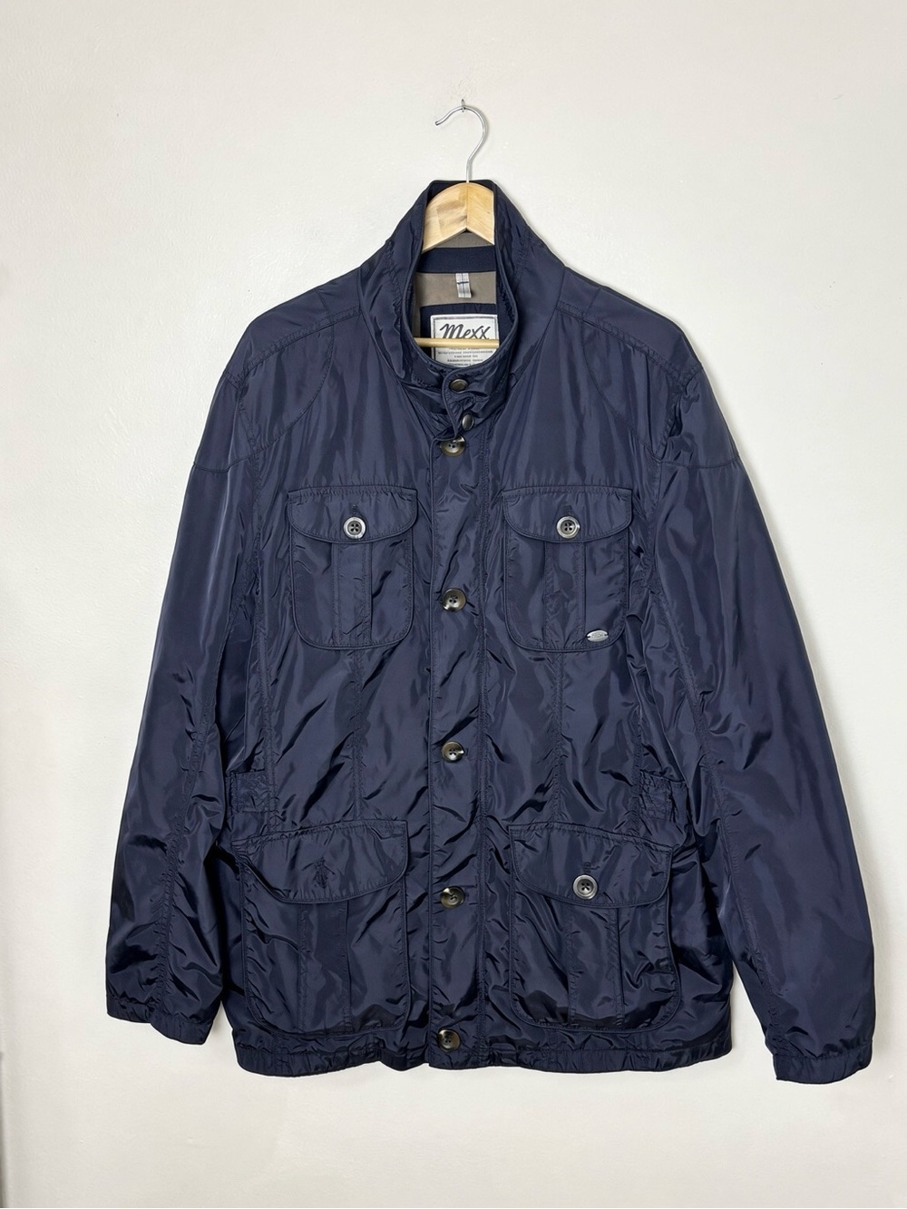 Mexx Utility Field Jacket Men’s XL Navy Nlue Button + Zip 4-Pocket Amsterdam